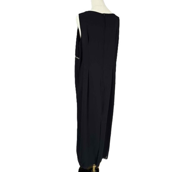 After Dark Black Rhinestone Square Neck Maxi Formal Dress Minimalist Simple Plus - Picture 8 of 15